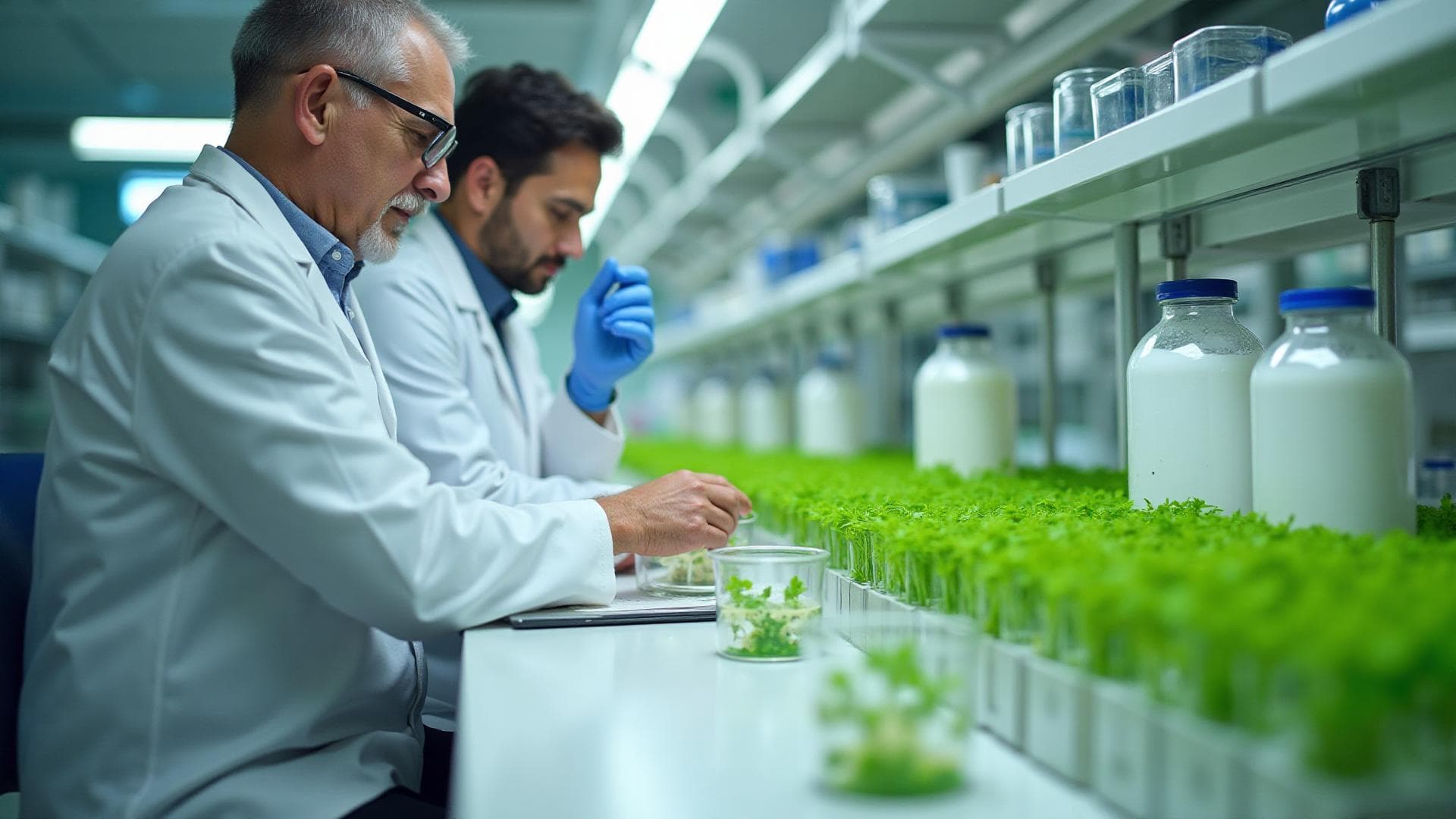 Plant laboratory scientists at work